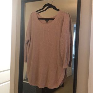 Express waffle knit circle hem tunic sweater